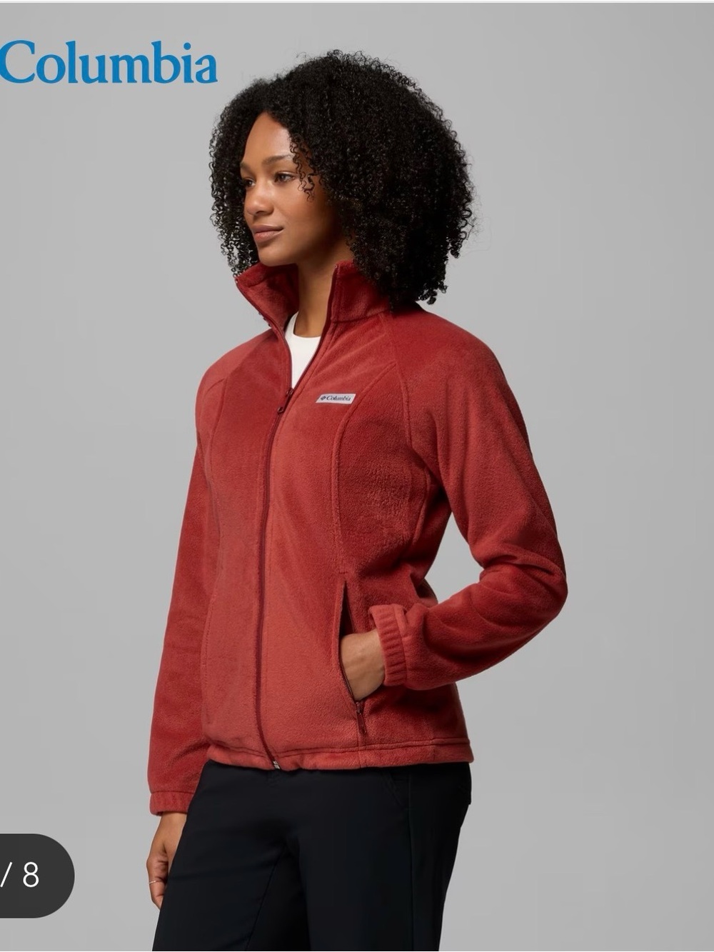 Columbia Women's Rustic Red Full-Zip Teddy Fleece Jacket